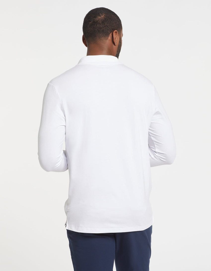 Hypoallergenic UV Protective Long Sleeve Rib Collar Polo Shirt For Men