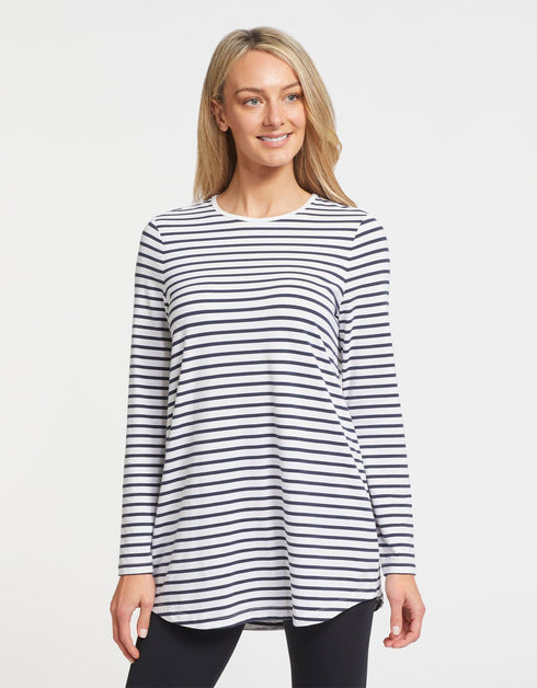 Stripe Loose Fit Long Sleeve Tunic UPF 50+ Sensitive Collection