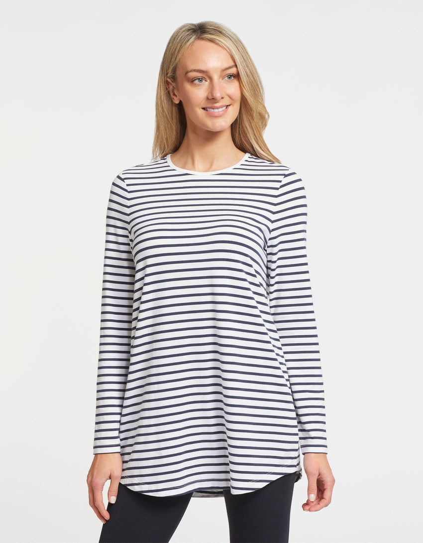 Striped Loose Fit Long Sleeve Tunic | Women's UV Protection Clothing