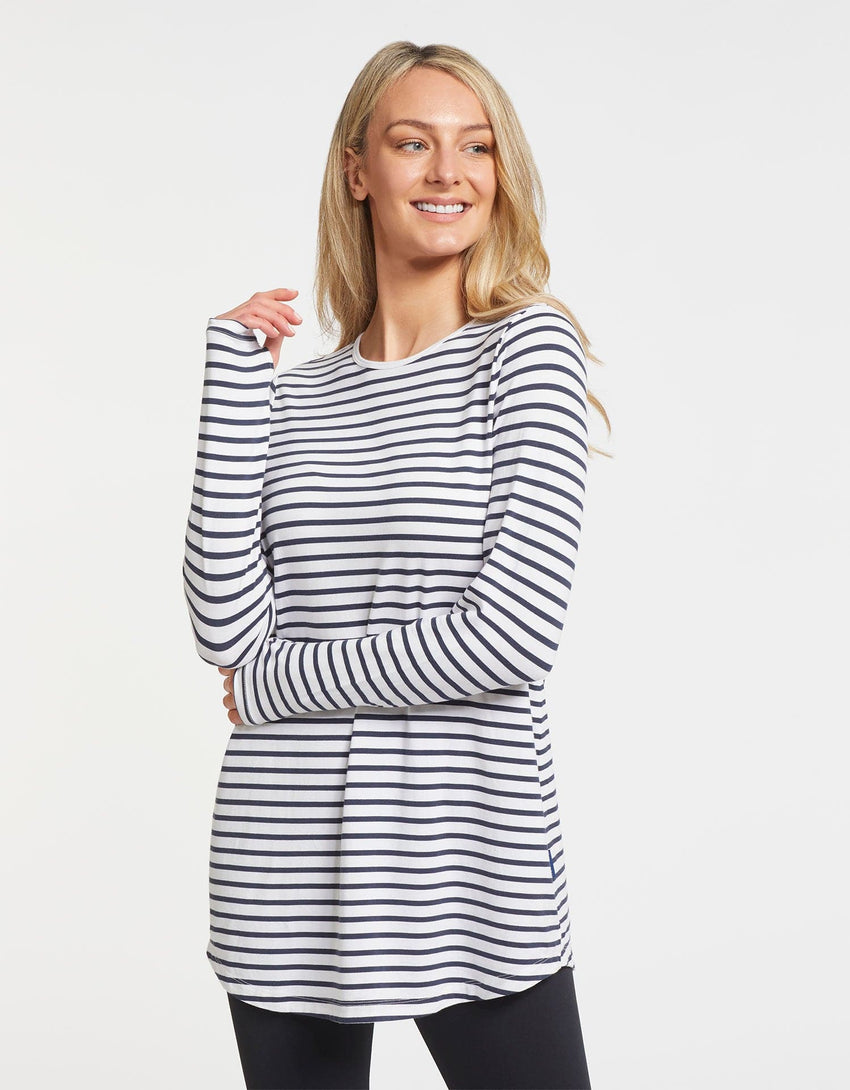 Striped Loose Fit Long Sleeve Tunic | Women's UV Protection Clothing