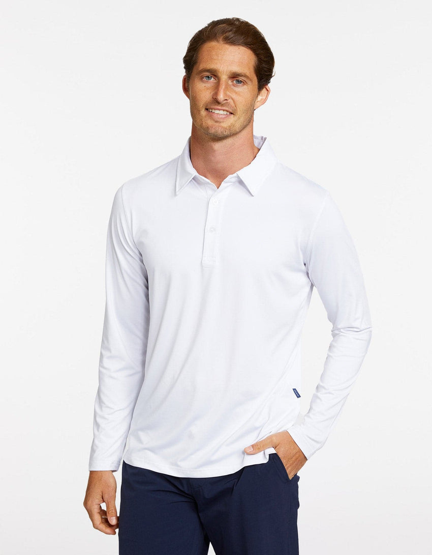 Sun Protective Long Sleeve Polo Shirt For Men UPF 50+ | UV Protection