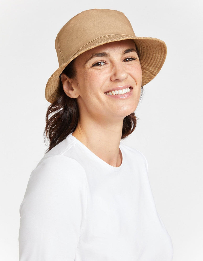 UPF50+ Corduroy Reversible Bucket Hat for Women