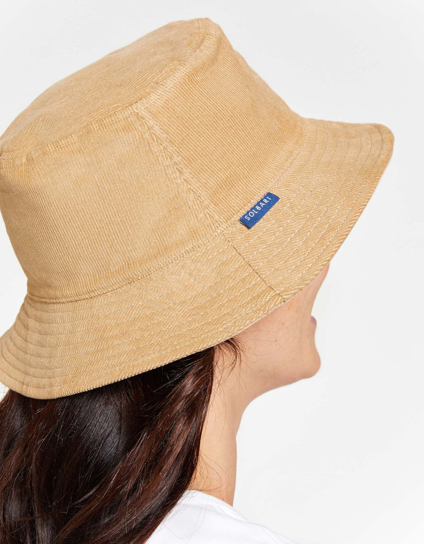 UPF50+ Corduroy Reversible Bucket Hat for Women