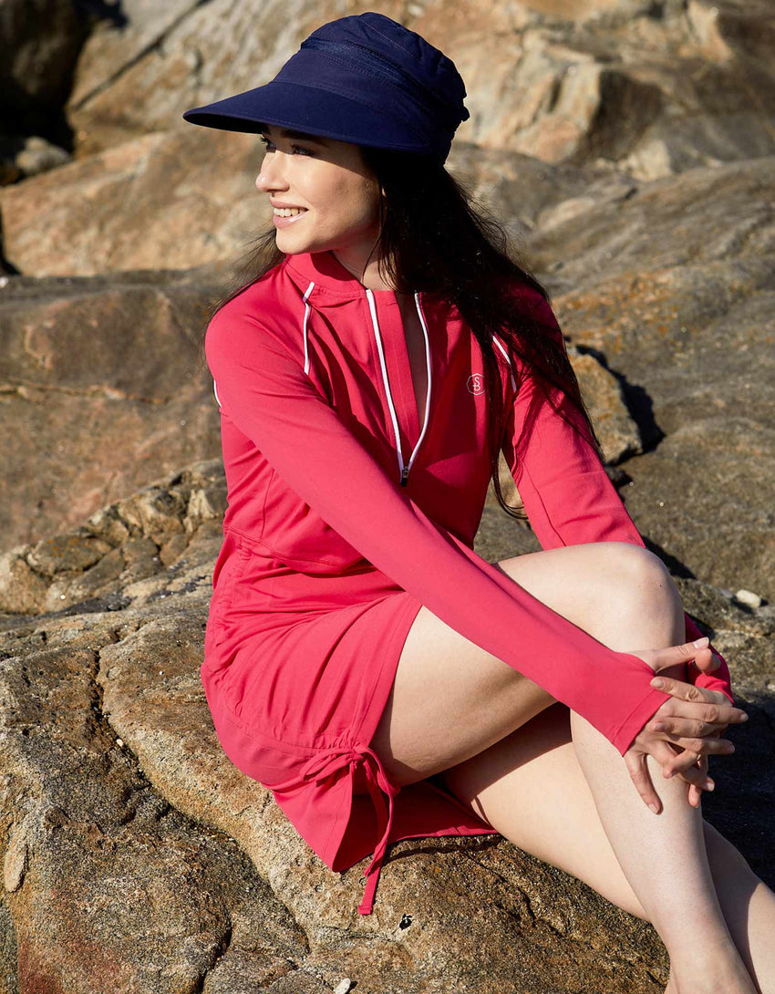 UPF 50+ Sun Protective Long Sleeve Swim Dress | Modest Swimwear