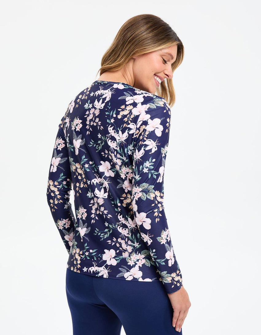 Stylish Sun Protective Long Sleeve Printed Swim Top UPF 50+ | Womens Swim Top