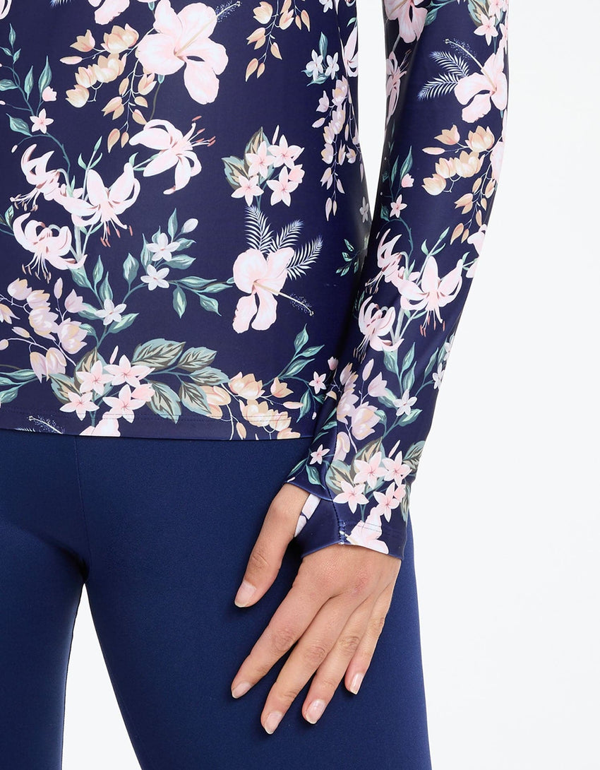 Stylish Sun Protective Long Sleeve Printed Swim Top UPF 50+ | Womens Swim Top
