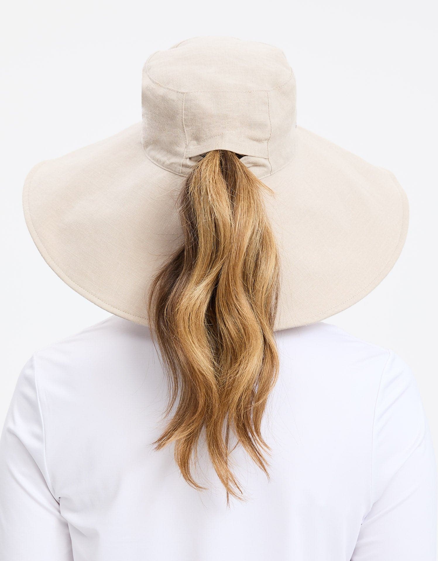 Summer Wide Brim 15cm Linen Sun Hats for Women Uv Protection UPF