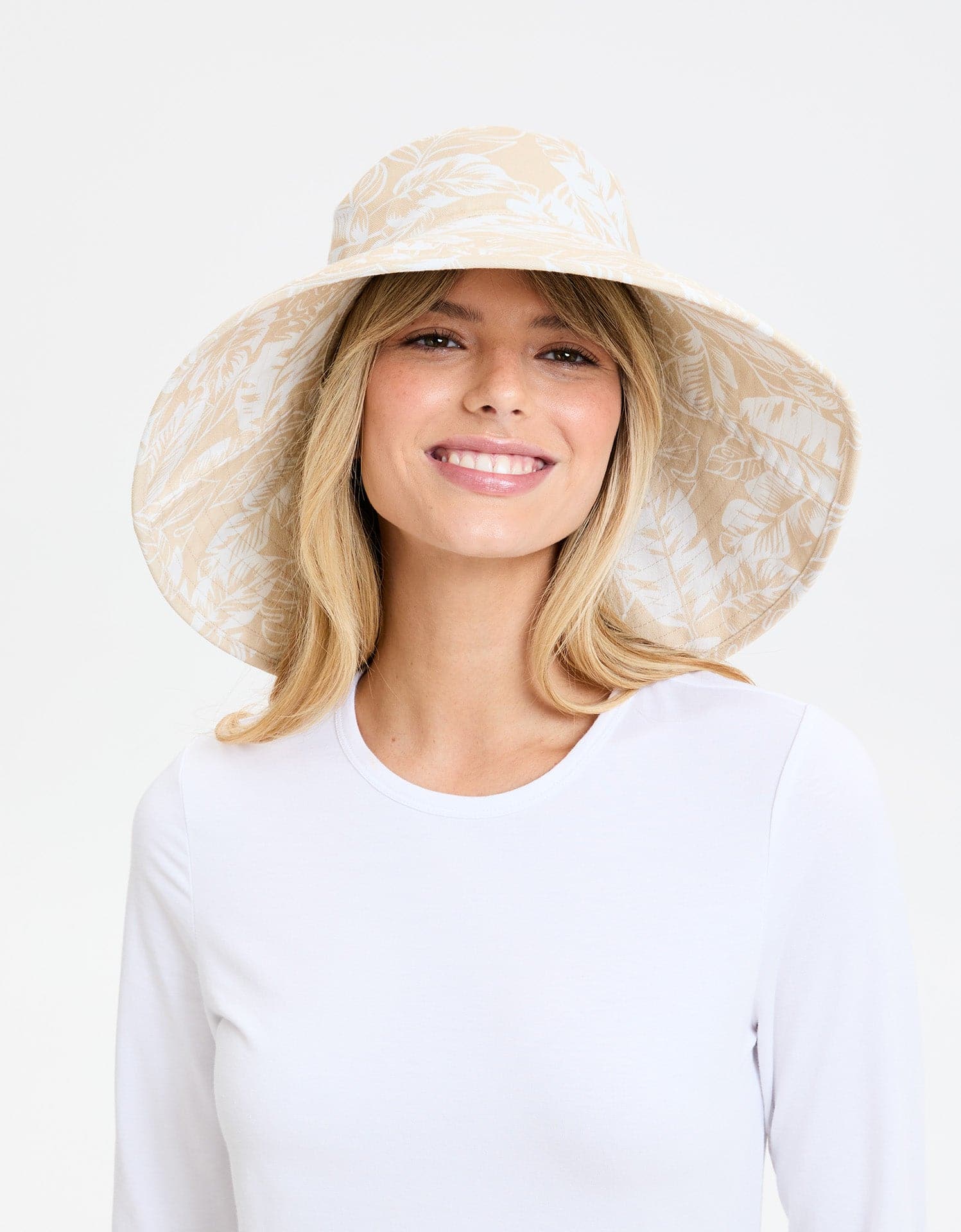 Ultra Wide Tropical Print Sun Hat UPF 50+ - Solbari USA